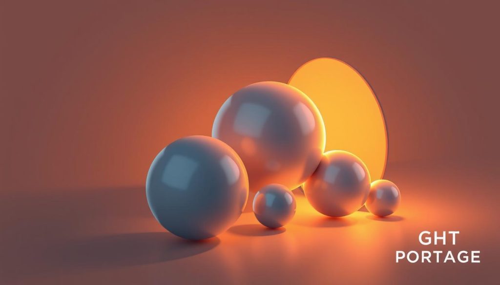 A detailed illustration of a customer acquisition funnel, with distinct stages represented as a series of interconnected spheres in a visually striking composition. The spheres are rendered with a realistic, three-dimensional appearance, illuminated by warm, directional lighting that casts subtle shadows, creating a sense of depth and solidity. The background features a muted, subdued palette, allowing the customer acquisition funnel stages to take center stage. The entire scene is imbued with a sense of balance and harmony, reflecting the structured yet dynamic nature of the customer journey. The LIGHT PORTAGE brand logo is tastefully incorporated, adding a touch of branding without distracting from the core visual narrative.
