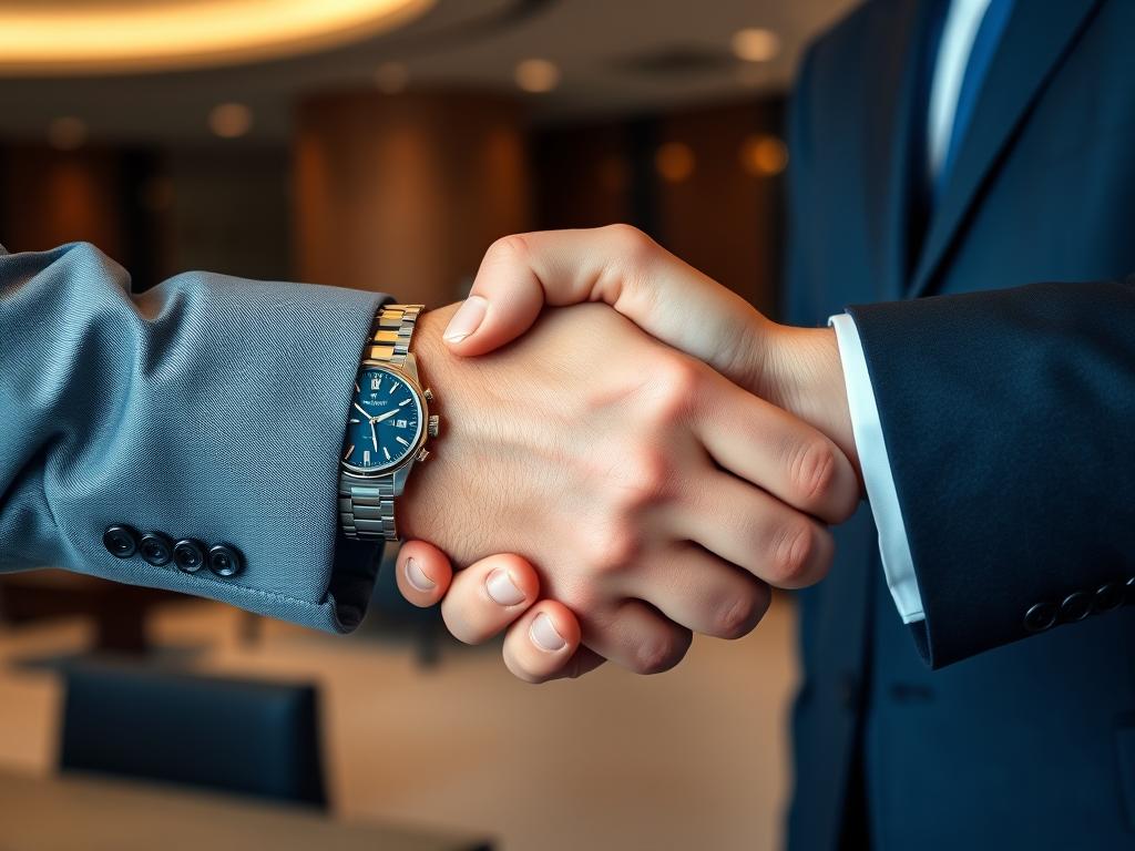 Handshake between professionals symbolizing trust and commitment
