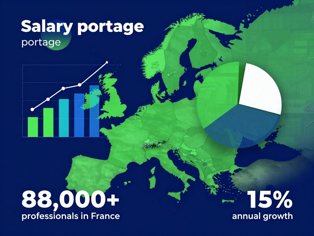 Infographic showing key statistics about salary portage in Europe
