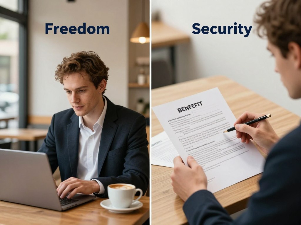 Professional enjoying the benefits of salary portage with a balance of security and freedom