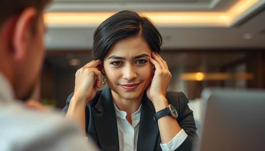 Professional maintaining composure and positive attitude despite setback